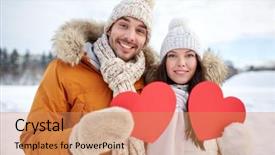  Presentation with valentines day - Theme enhanced with season love and valentines day background and a coral colored foreground