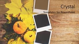  Presentation with fall season - Slide deck consisting of season memories with retro photo background and a gold colored foreground