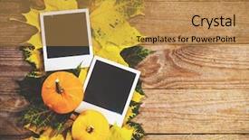  Presentation with memories - Presentation theme featuring season memories with retro photo background and a gold colored foreground