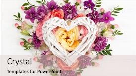  Presentation with mother floral - PPT theme with season s greeting - beautiful spring flowers on white background and a lemonade colored foreground