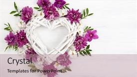  Presentation with mother floral - Colorful slide set enhanced with season s greeting - beautiful spring flowers on white backdrop and a coral colored foreground