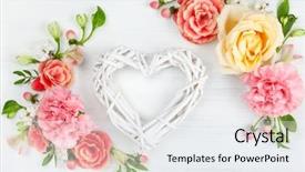  Presentation with festive season - Theme having season s greeting - beautiful spring flowers on white background and a sky blue colored foreground