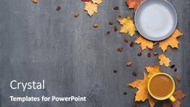  Presentation with cappuccino - PPT theme featuring seasonal-autumn-background-frame background and a gray colored foreground