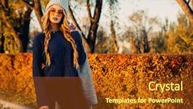  Presentation with autumn - Amazing slides having seasonal autumn fashion modern young backdrop and a tawny brown colored foreground