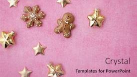  Presentation with gold stars - Colorful slide set enhanced with seasonal-decoration-shiny-gold-christmas backdrop and a coral colored foreground