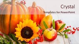  Presentation with life - Audience pleasing presentation theme consisting of seasonal fruits vegetables and flower backdrop and a lemonade colored foreground