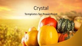  Presentation with agriculture - Beautiful presentation theme featuring seasonal harvested agriculture products on wooden planks with blur background backdrop and a yellow colored foreground