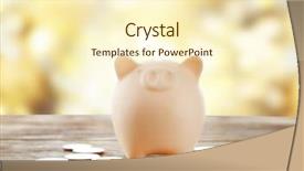  Presentation with piggy bank is evil - Amazing PPT layouts having seasonal investing - holiday expenses concept piggy bank backdrop and a cream colored foreground