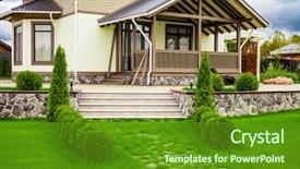  Presentation with luxury house - Colorful PPT layouts enhanced with seasonal investing - luxury suburban house backdrop and a  colored foreground