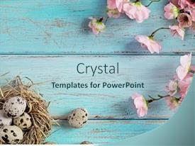 Seasonal Spring Decoration With Quail PPT template 79 | CrystalGraphics