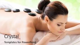  Presentation with medical spa - PPT theme having seasonal summer or spring background and a coral colored foreground