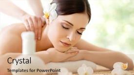  Presentation with medical therapy - Audience pleasing theme consisting of seasonal summer or spring backdrop and a coral colored foreground