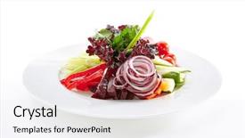  Presentation with celery - Amazing presentation having seasonal vegetables pickles and green backdrop and a sky blue colored foreground