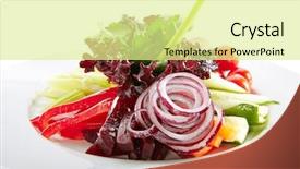  Presentation with white plate - Beautiful presentation theme featuring seasonal vegetables pickles and green backdrop and a blonde colored foreground