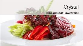  Presentation with celery - Slide deck consisting of seasonal vegetables pickles and green background and a white colored foreground