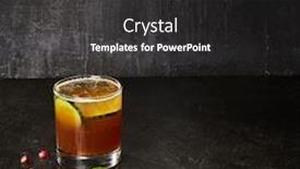  Presentation with spirits - PPT theme with seasoned-cocktail-with-cucumber background and a dark gray colored foreground