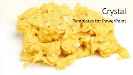  Presentation with carton for eggs - Colorful PPT layouts enhanced with seasoned scrambled eggs on white backdrop and a blonde colored foreground