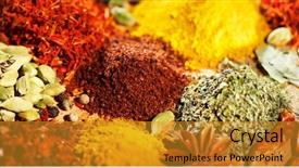  Presentation with flavor - Colorful slide deck enhanced with seasonings condiments cooking ingredients flavor backdrop and a gold colored foreground