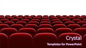  Presentation with chairs - Cool new PPT layouts with hanging on a clothes line backdrop and a coral colored foreground