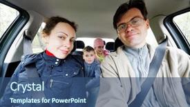  Presentation with family children - Theme with seat belt - family of four sits background and a  colored foreground