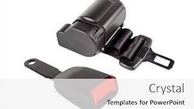  Presentation with auto parts - Presentation theme with seat-belt-for-cars background and a white colored foreground