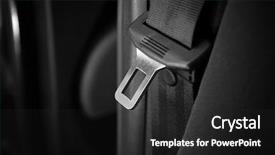  Presentation with car seat - Colorful presentation enhanced with seat belt on black car backdrop and a  colored foreground