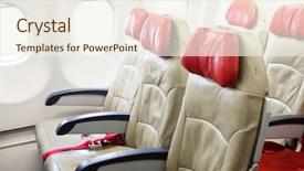  Presentation with airplane - Beautiful PPT theme featuring seat in airplane backdrop and a sky blue colored foreground