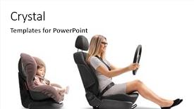  Presentation with car seat - Amazing PPT theme having seat isolated on white background backdrop and a white colored foreground