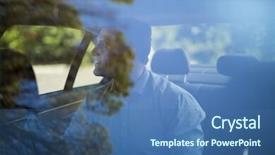  Presentation with car seat - Cool new theme with seat seen through car windshield backdrop and a ocean colored foreground