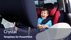  Presentation with black children - Colorful PPT theme enhanced with seat sitting in the car backdrop and a navy blue colored foreground