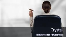  Presentation with smoking - Colorful slide deck enhanced with seated business woman smoking backdrop and a wine colored foreground