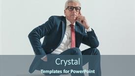  Presentation with hair - Presentation theme having seated-elegant-man-with-grey background and a  colored foreground