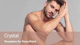  Presentation with grey change the job - Colorful PPT theme enhanced with seated naked man is maditating backdrop and a coral colored foreground