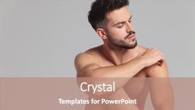  Presentation with shoulder - Beautiful theme featuring seated naked man with hand backdrop and a coral colored foreground