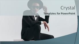  Presentation with knee - PPT layouts with seated-young-groom-with-sunglasses background and a  colored foreground