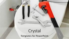  Presentation with lid - Presentation enhanced with engineering seating - plumber's tools on toilet seat background and a light gray colored foreground