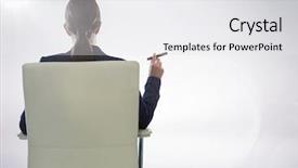  Presentation with cigar - Cool new PPT layouts with seating chart - back of seated business woman backdrop and a white colored foreground