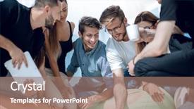  Presentation with team - Colorful PPT layouts enhanced with seating chart - young business team discussing new backdrop and a  colored foreground