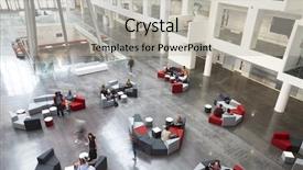  Presentation with elevated intze tank - Slide deck having seating in a university atrium background and a light gray colored foreground