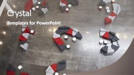  Presentation with university building - Slide deck having seating in the atrium background and a gray colored foreground