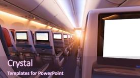  Presentation with entertainment - Audience pleasing slide set consisting of seats and blank touch entertainment backdrop and a tawny brown colored foreground