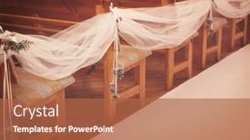  Presentation with ceremony - PPT theme enhanced with seats-for-guests-on-wedding background and a red colored foreground