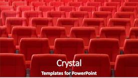  Presentation with movie theater hall of cinema - Colorful slide set enhanced with seats in cinema theater opera backdrop and a crimson colored foreground