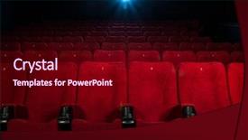  Presentation with cinema - Slide set featuring seats with numbers in cinema background and a wine colored foreground