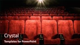  Presentation with cinema - Presentation theme having seats with numbers in cinema background and a tawny brown colored foreground