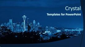  Presentation with seattle - Amazing slide set having seattle city skyline at night with urban office buildings viewed from kerry park backdrop and a ocean colored foreground