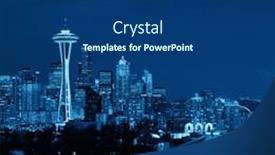  Presentation with park night city - Slide set with seattle-city-skyline-at-night background and a ocean colored foreground