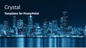  Presentation with seattle - Theme consisting of seattle-city-skyline-view-over background and a navy blue colored foreground