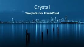  Presentation with architecture city - Theme consisting of seattle-city-skyline-view-over background and a ocean colored foreground