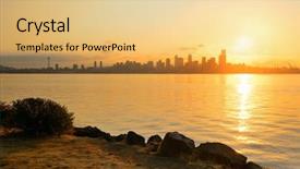  Presentation with seattle - Beautiful slides featuring seattle city skyline view backdrop and a yellow colored foreground